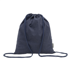 Dropex donker blauw  recycled katoenen trekkoord tas 