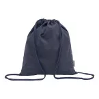 Dropex donker blauw  recycled katoenen trekkoord tas 