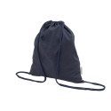 Dropex donker blauw  recycled katoenen trekkoord tas 