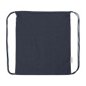 Dropex donker blauw  recycled katoenen trekkoord tas 