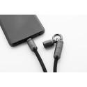 Fastly noir  Câble tour de cou pour téléphone portable 60 W en RPET 