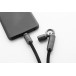 Fastly noir  Câble tour de cou pour téléphone portable 60 W en RPET 
