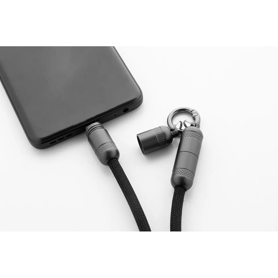Fastly black  60W RPET mobile lanyard...
