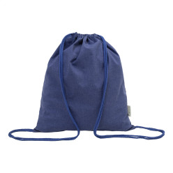 Dropex blue  recycled cotton drawstring bag 