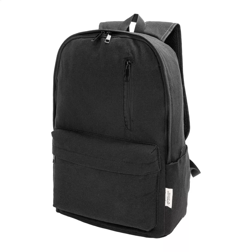 Recabak black  recycled canvas backpack 
