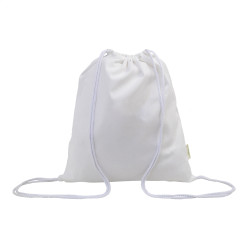Dropex wit  recycled katoenen trekkoord tas 