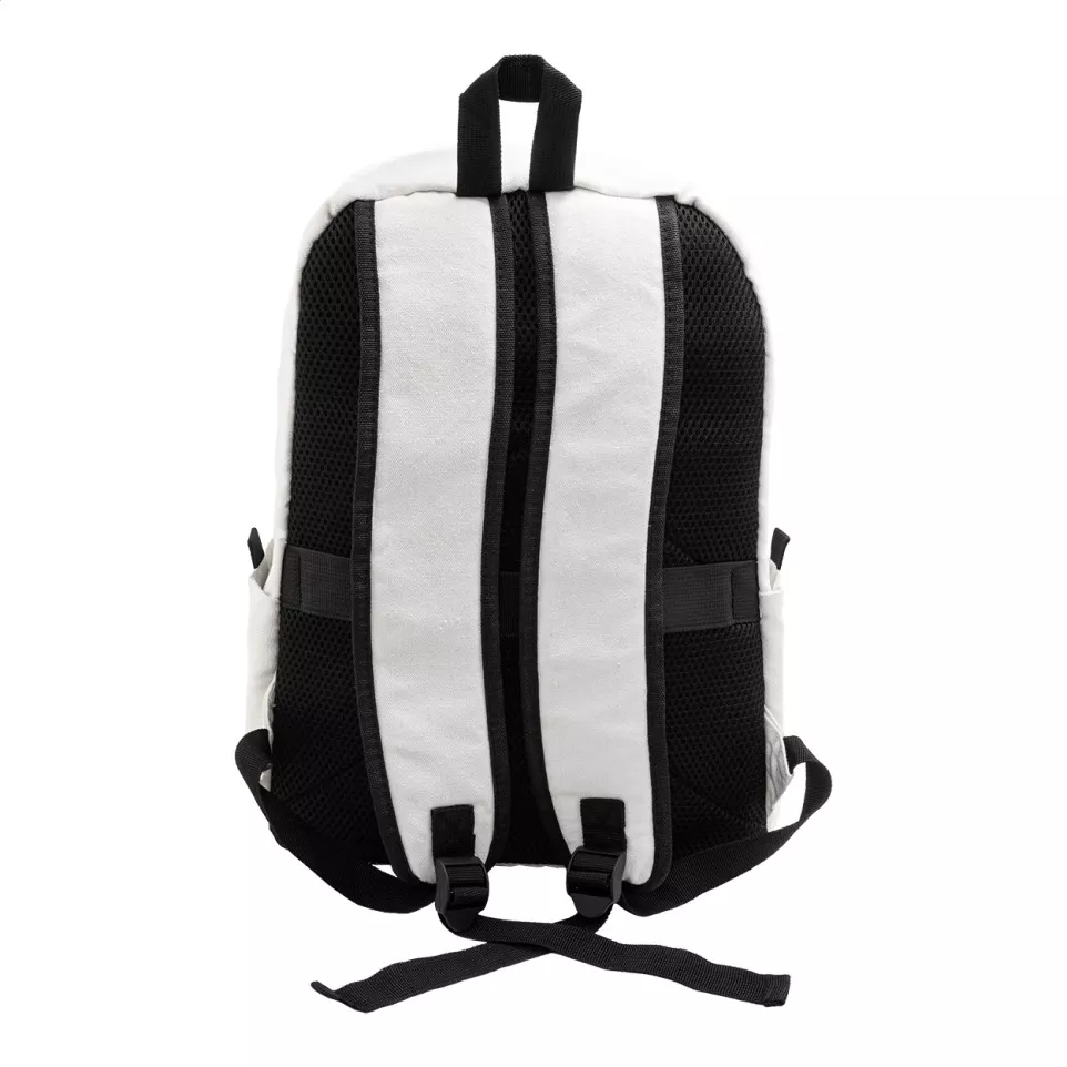 Recabak white  recycled canvas backpack 