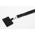 Revent Call black  RPET mobile holder lanyard 