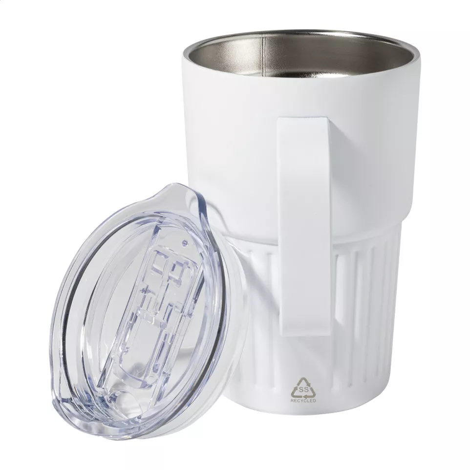 Streaky Grab white  thermo mug 