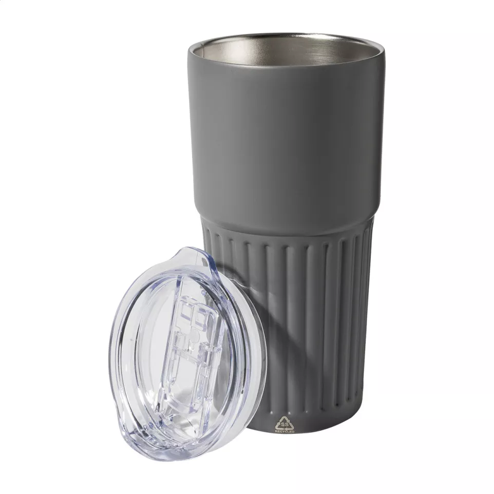 Streaky Tall dark grey  thermo cup 
