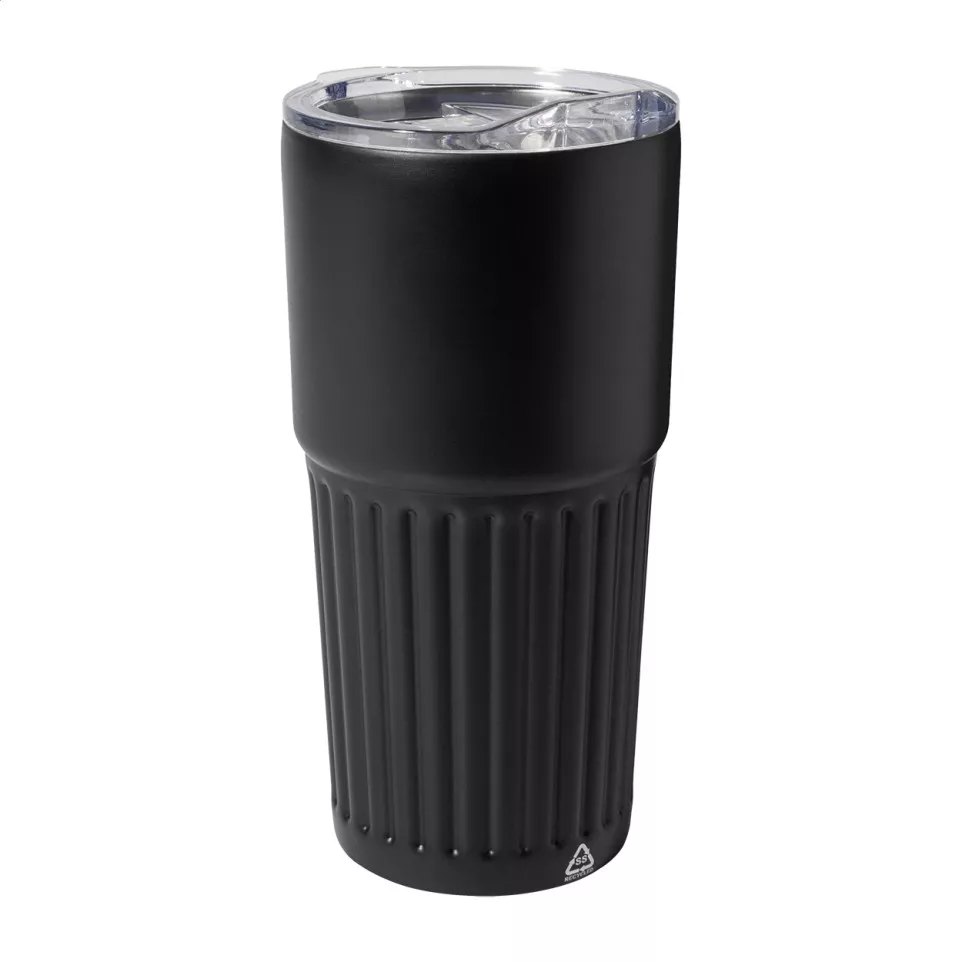 Streaky Tall black  thermo cup 