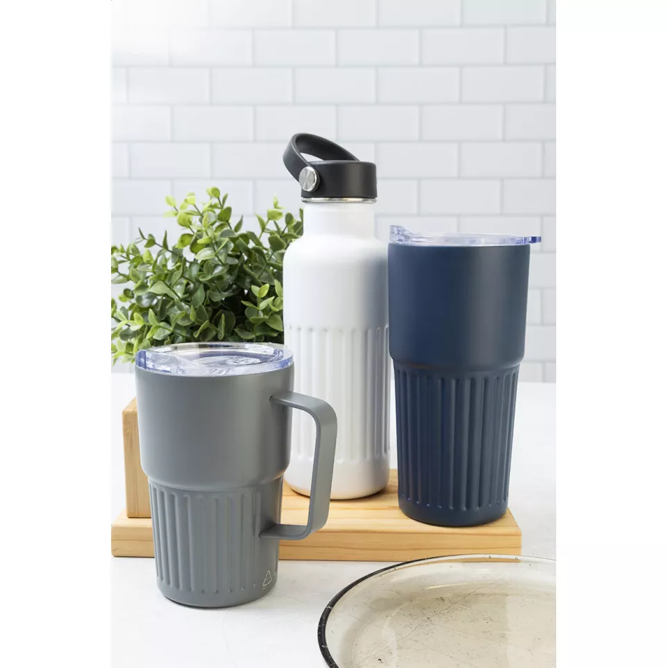 Streaky Tall dark blue  thermo cup 