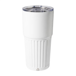 Streaky Tall white  thermo cup 
