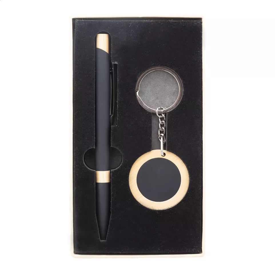 Specuset zwart  pen en sleutelhanger...