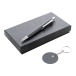 Miroset donker grijs  pen en sleutelhanger set 
