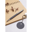 Miroset donker grijs  pen en sleutelhanger set 