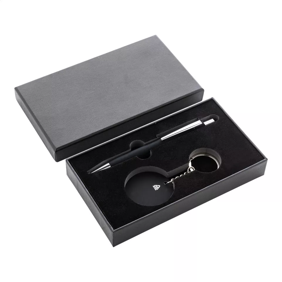 Miroset noir  Set sylo et porte-clés 