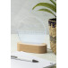 Woodify transparent natural LED light trophy, round 