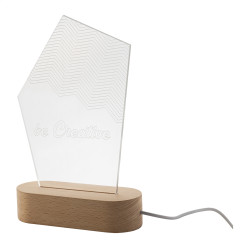 Woodify transparant natuurlijk LED-licht trofee 