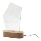 Woodify transparent natural LED light trophy, pentagon 
