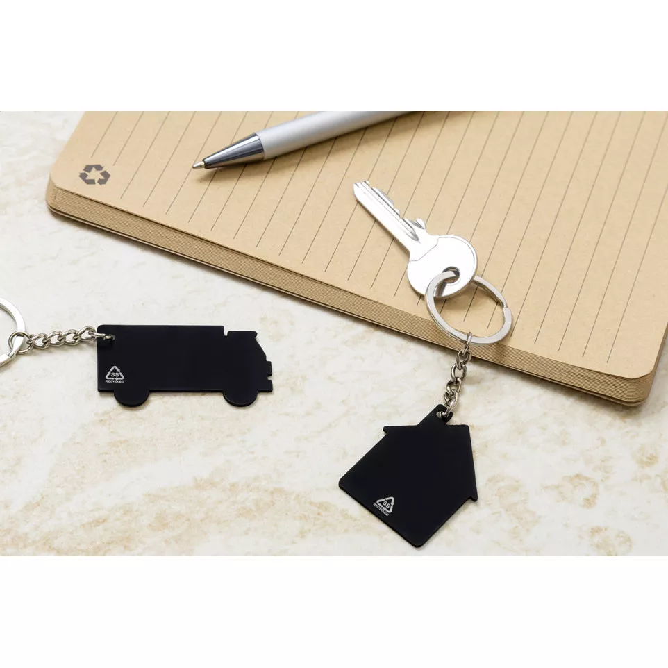 HutShine black  keyring 