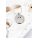 Cromo silver  trolley coin keyring 