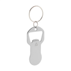Biropi zilver  flesopener sleutelhanger 