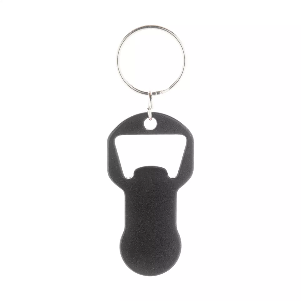 Biropi black  bottle opener keyring 