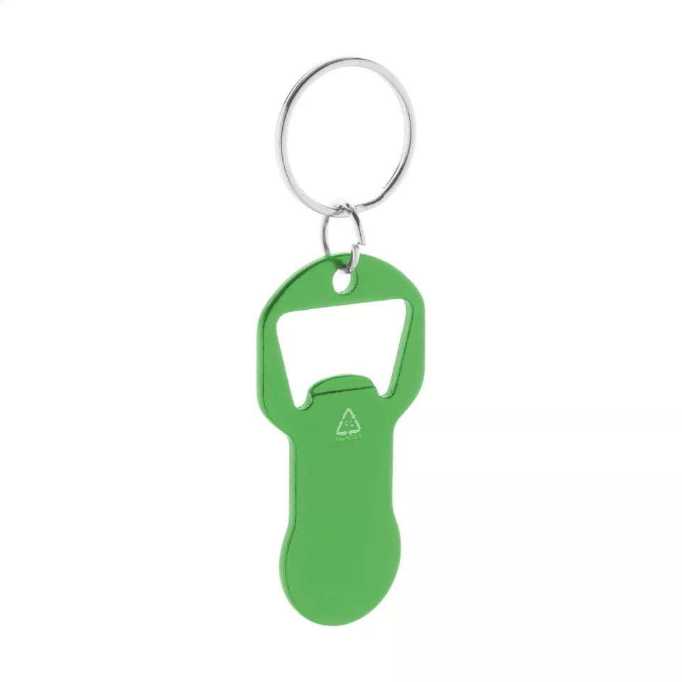 Biropi groen  flesopener sleutelhanger 