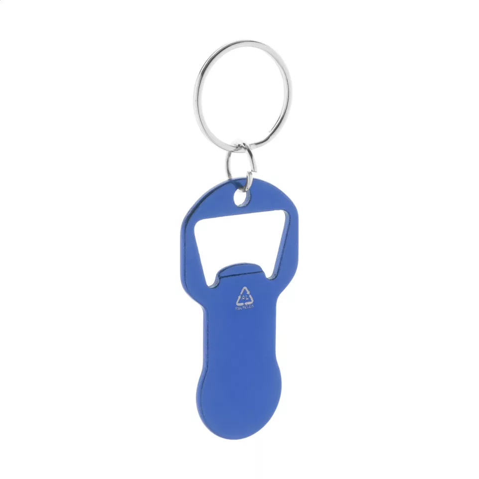 Biropi blauw  flesopener sleutelhanger 
