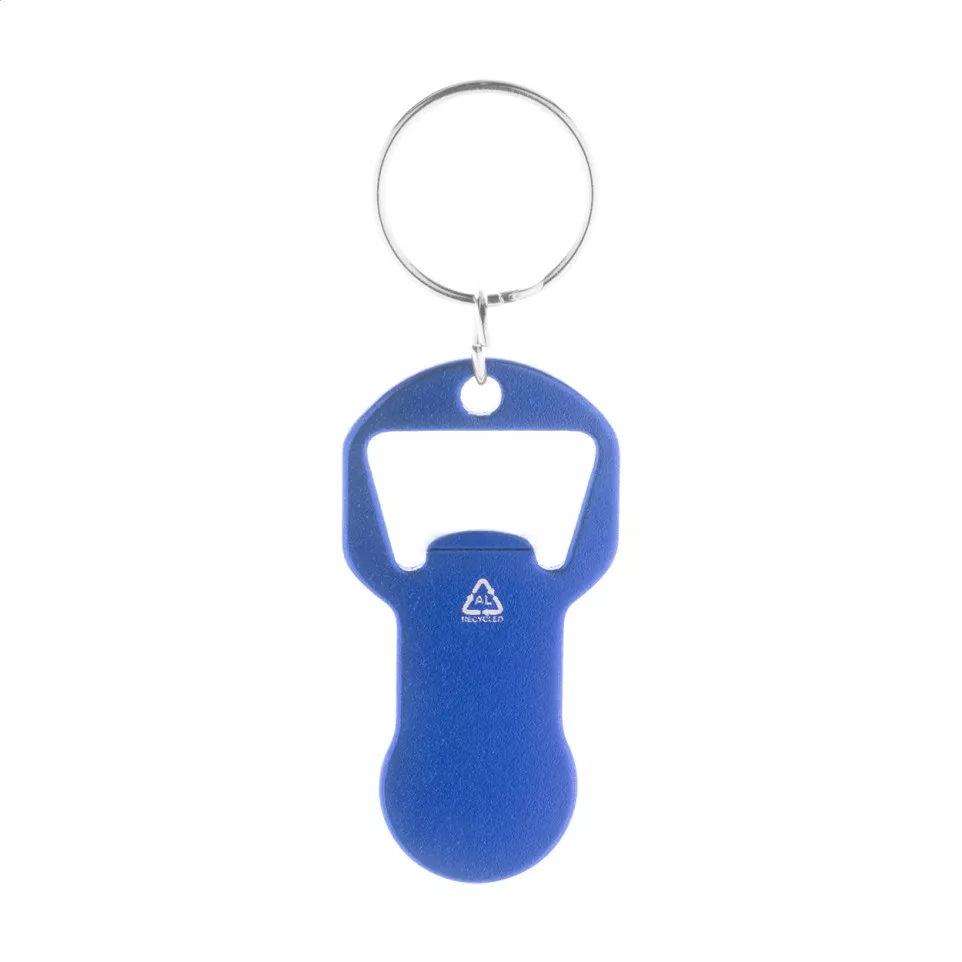 Biropi blauw  flesopener sleutelhanger 
