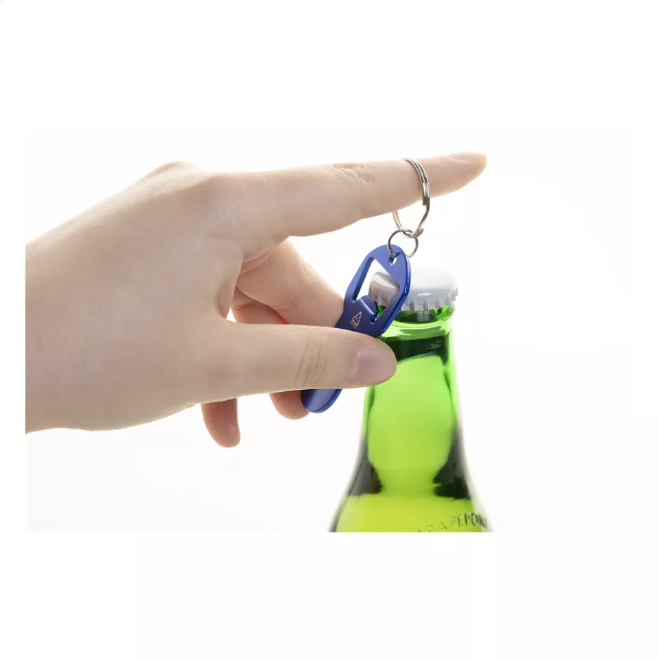 Biropi blauw  flesopener sleutelhanger 
