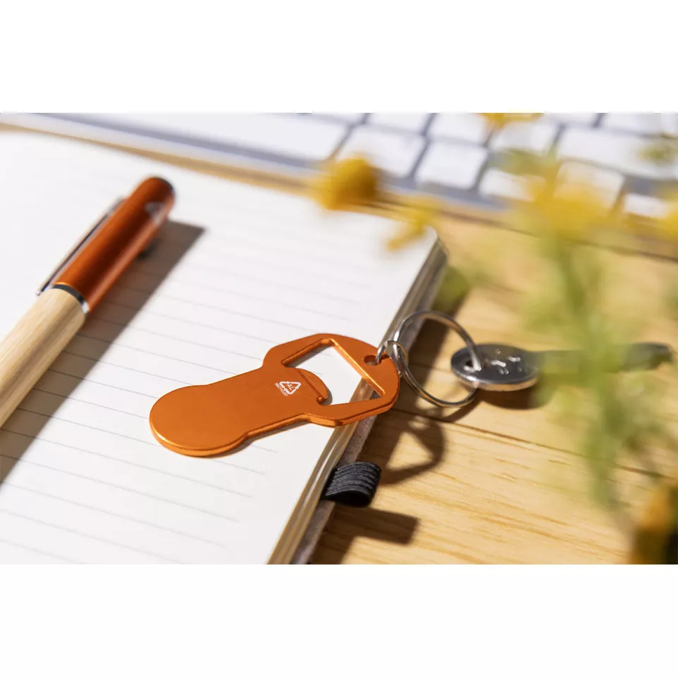 Biropi orange  bottle opener keyring 