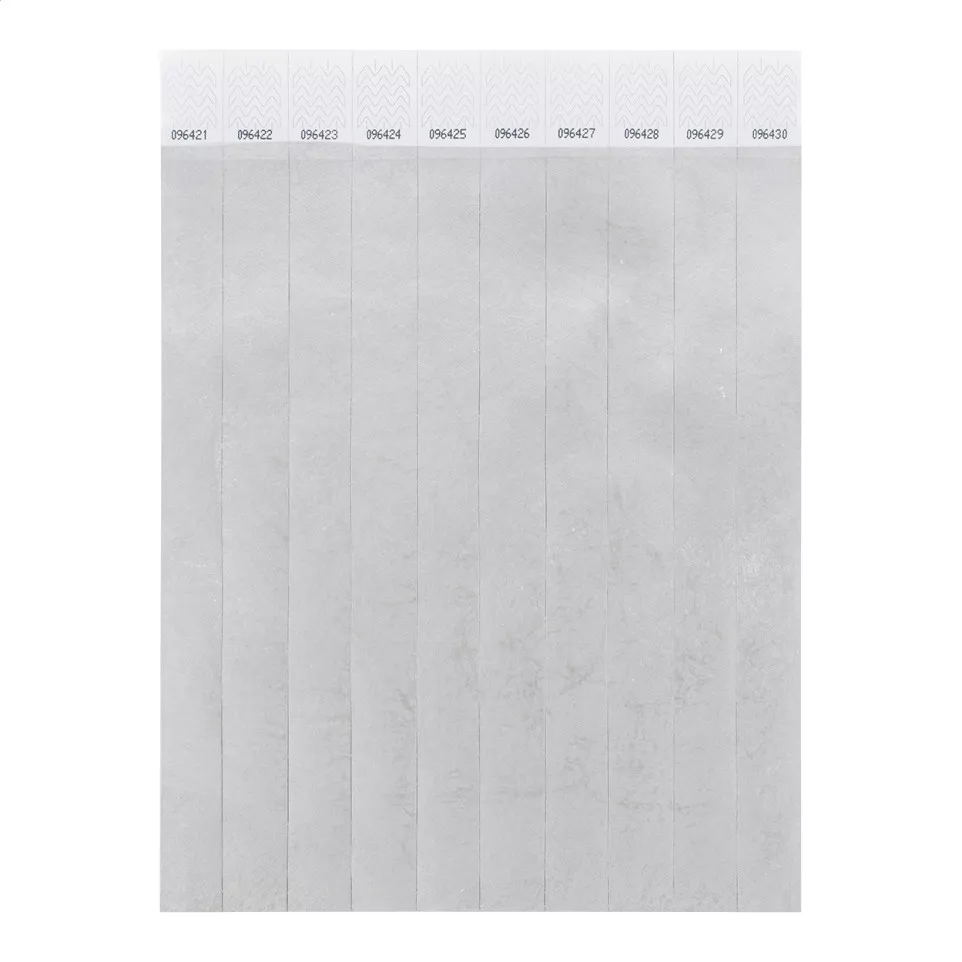 Wristvek silver  tyvek wristbands (10...
