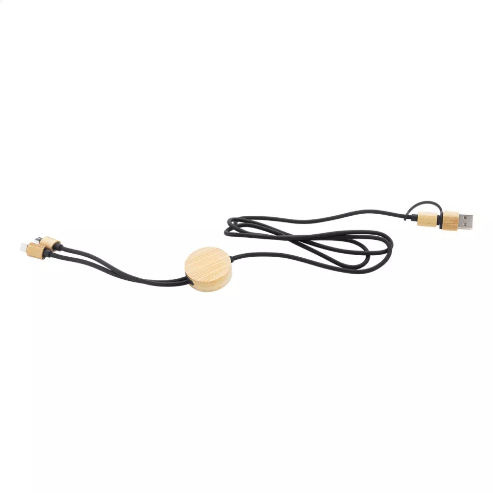 Cobbel natuurlijk zwart USB-oplaadkabel 
