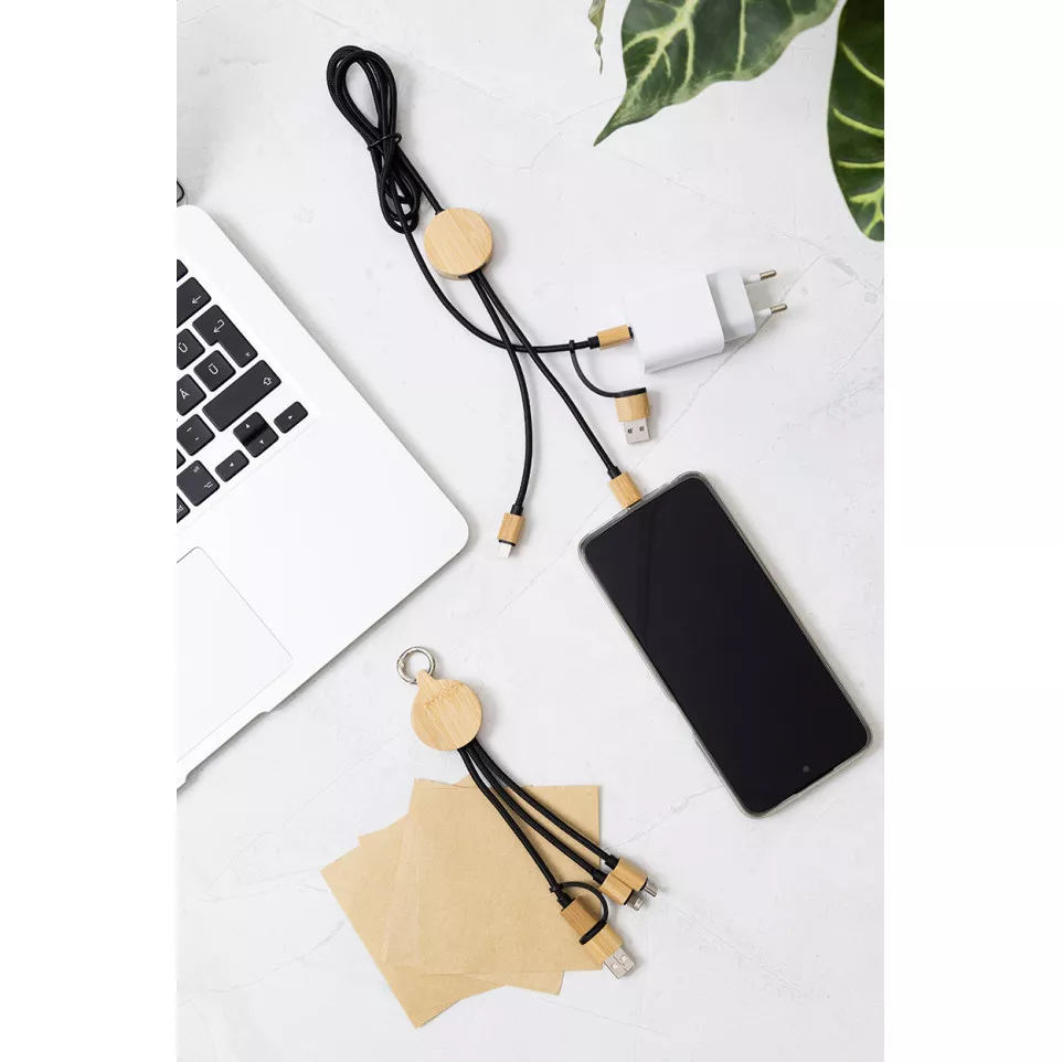 Cobbel natuurlijk zwart USB-oplaadkabel 