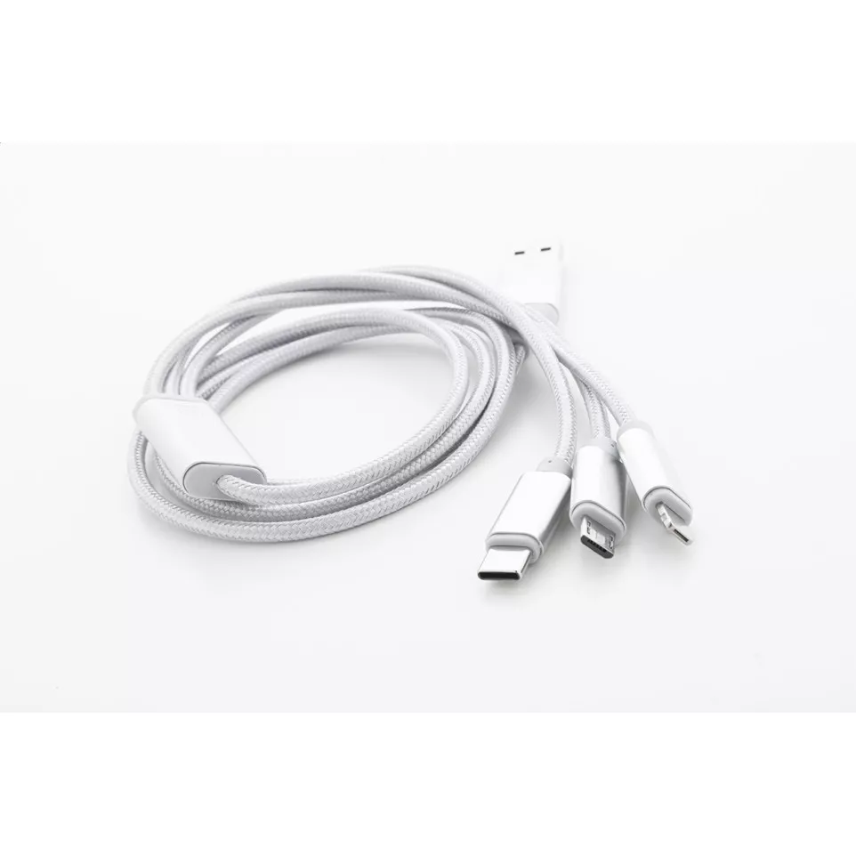 Ralong argenté  Câble chargeur USB 