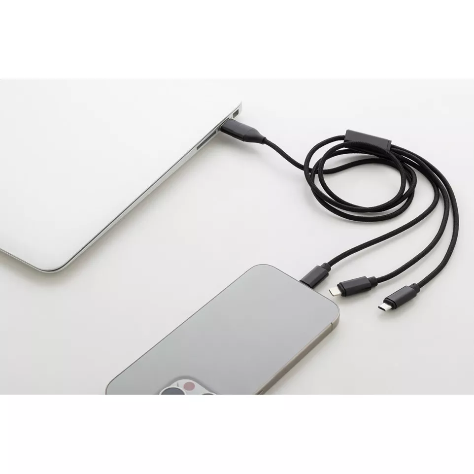 Ralong zwart  USB-oplaadkabel 