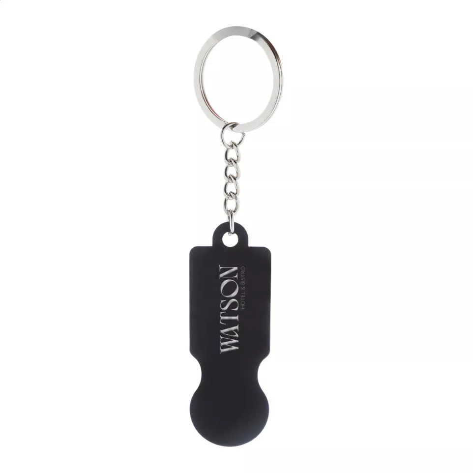 ShineCart black  trolley coin keyring 