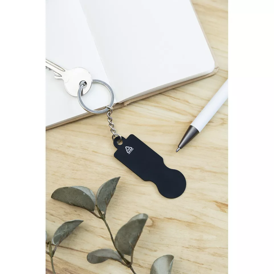 ShineCart black  trolley coin keyring 