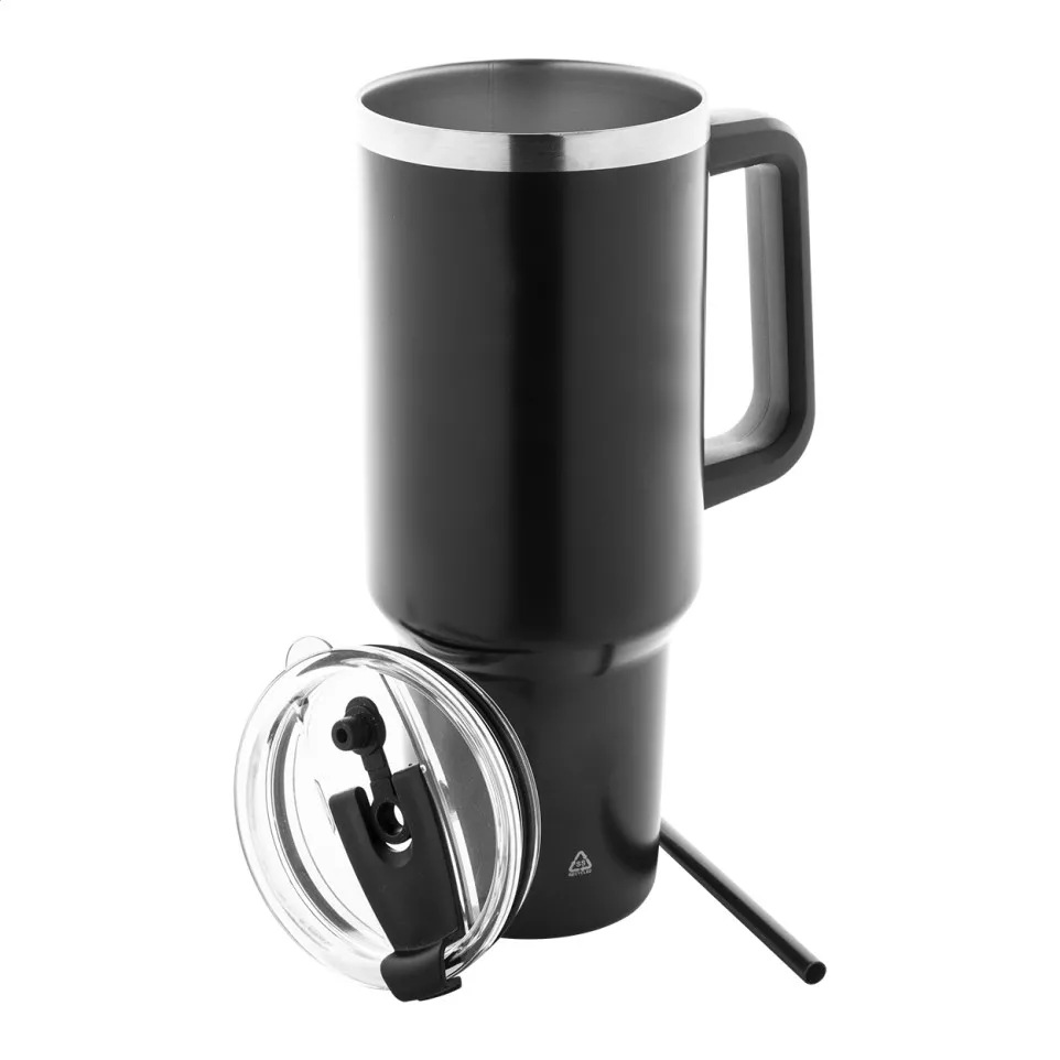 Massimus black  thermo mug 