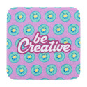 CreaFelt Drink Plus white  RPET felt coaster, square 