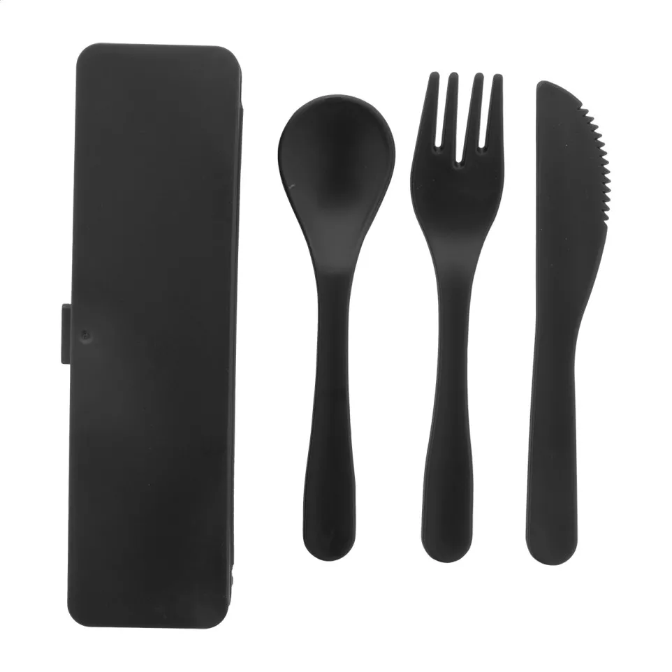 Camino black  cutlery set 