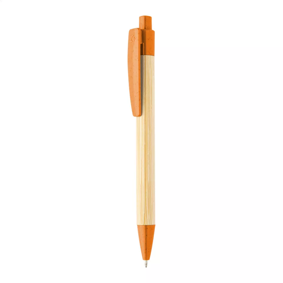 Boothic oranje natuurlijk bamboe balpen 