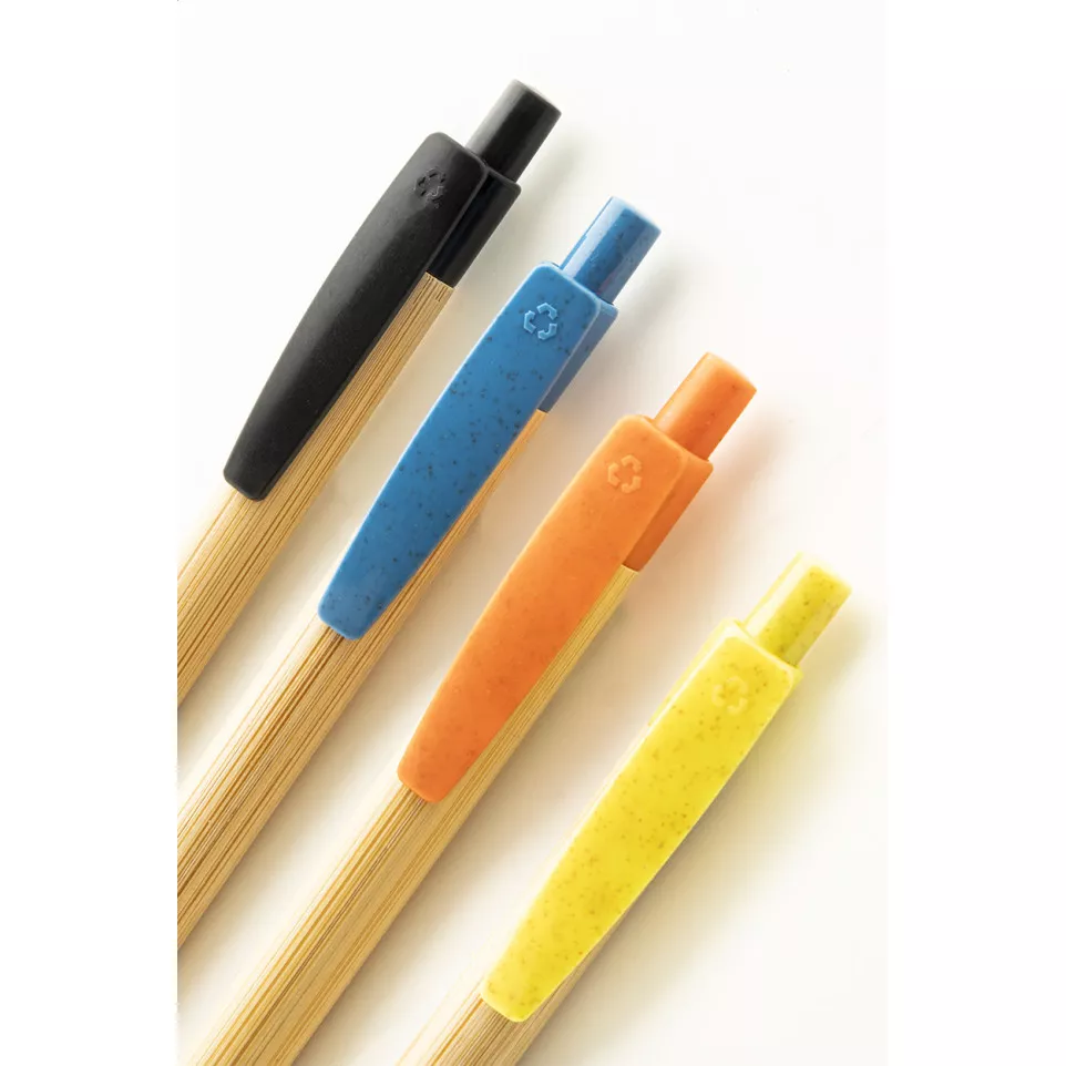 Boothic oranje natuurlijk bamboe balpen 
