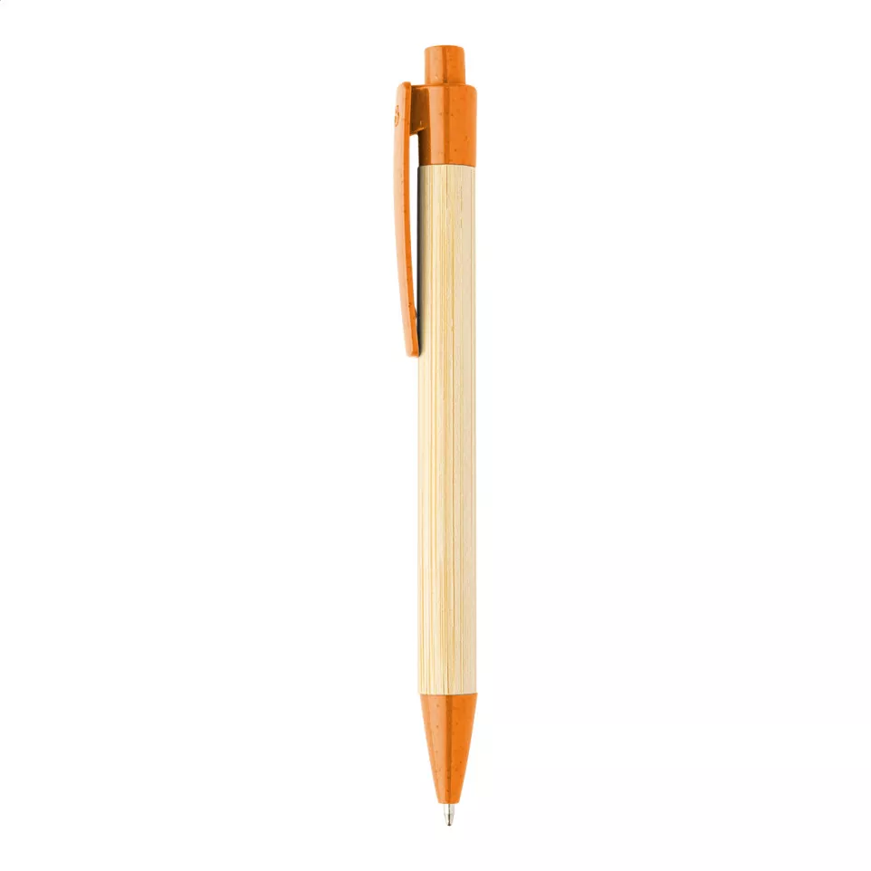Boothic oranje natuurlijk bamboe balpen 