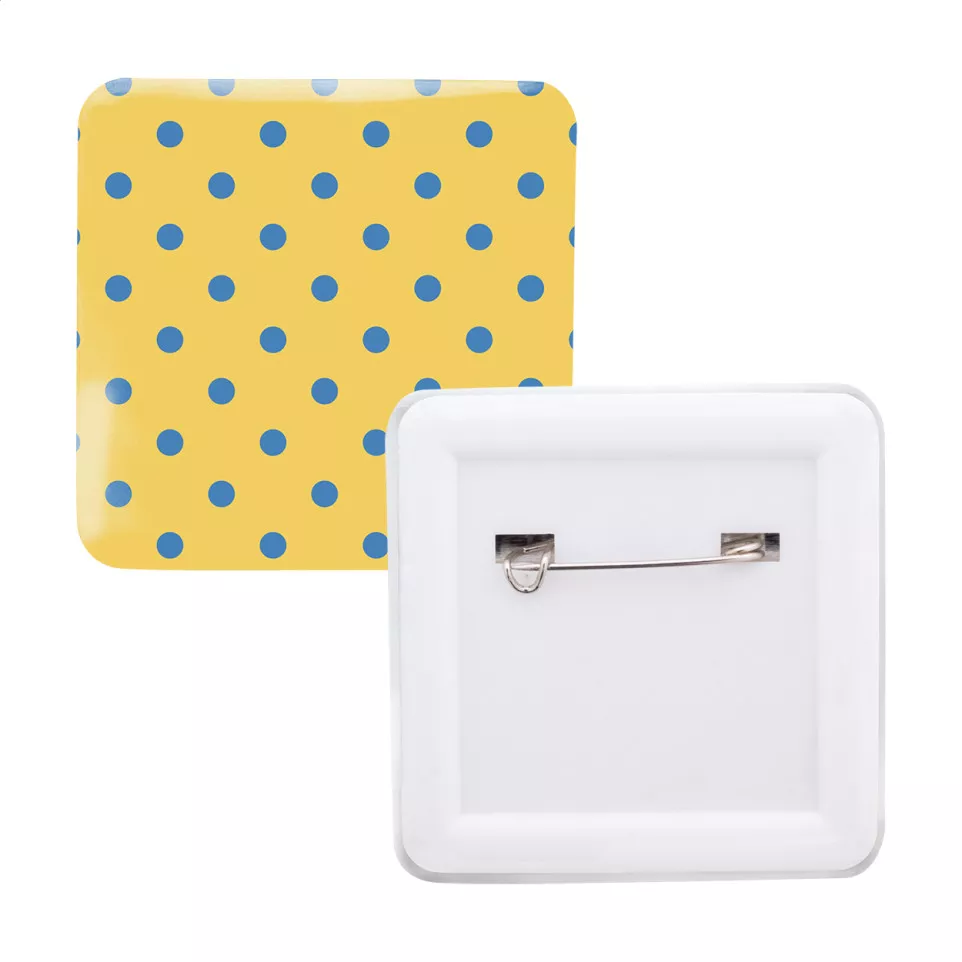 SquareBadge Maxi wit  pin-knop badge 