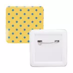 SquareBadge Maxi blanc  Badge fermeutre épingle 