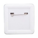 SquareBadge Maxi white  pin button badge 