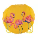 CreaDraw Circle geel wit custom made tas met trekkoord 
